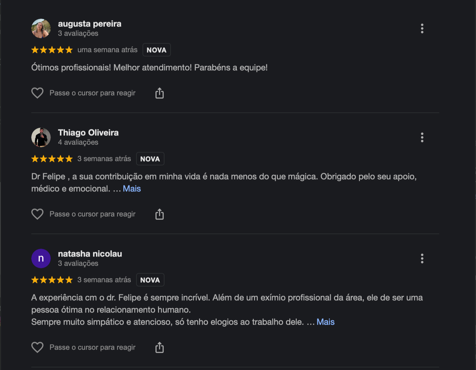 Depoimentos — Google
